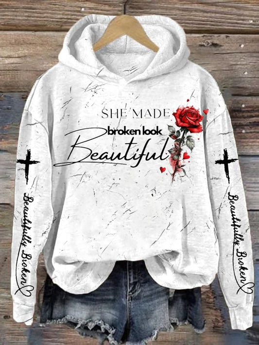 Women's Country Music Print Hooded Sweatshirt