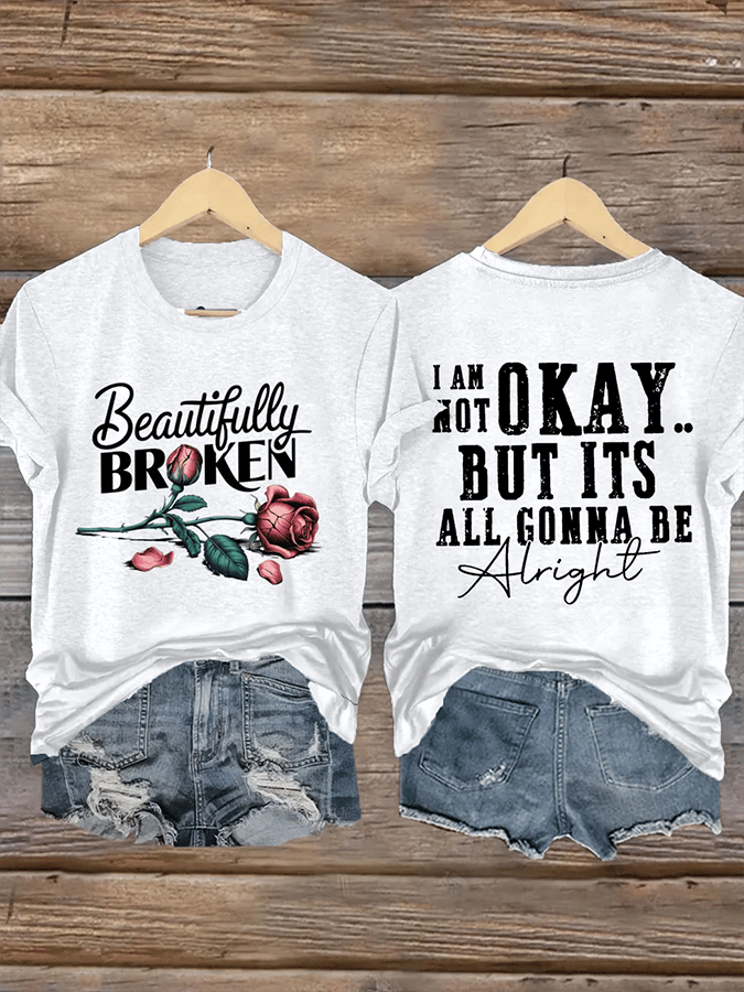 Women's Country Music Print Crew Neck T-Shirt